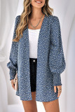 Elegant Leopard Printing Conventional Collar Tops