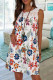 Fashion Street Print Patchwork O Neck A Line Dresses