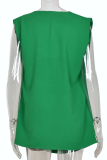 Casual Solid Patchwork U Neck Tops