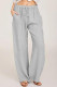 Fashion Casual Solid Pocket Loose High Waist Wide Leg Bottoms