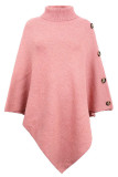 Fashion Casual Solid Buttons Turtleneck Outerwear
