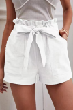 Casual Solid Patchwork Straight Mid Waist Straight Solid Color Bottoms