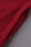 Casual Solid Patchwork Buckle A Line Dresses