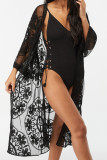 Fashion Vacation Solid Patchwork See-through Swimwears Cover Up