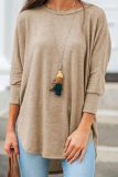 Casual Solid Basic Asymmetrical O Neck T-Shirts