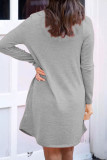 Fashion Casual Solid Patchwork V Neck Princess Dresses