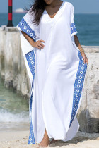 Fashion Vacation Solid Patchwork Swimwears Cover Up
