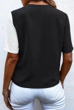Fashion Casual Solid Patchwork V Neck Tops