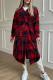 Sweet Elegant Plaid Striped Printing Shirt Collar Outerwear