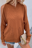 Casual Solid Hollowed Out Patchwork O Neck Tops