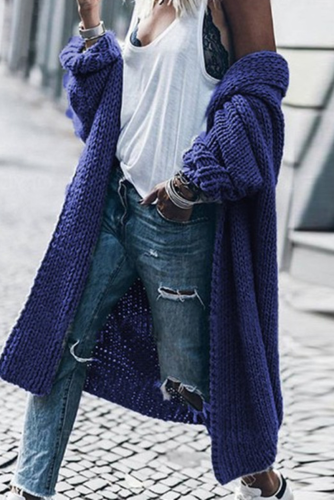 Casual Solid Patchwork Cardigan Collar Tops
