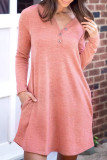 Fashion Casual Solid Patchwork V Neck Princess Dresses