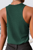 Casual Solid Patchwork U Neck Tops