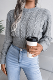 Casual Solid Patchwork O Neck Tops