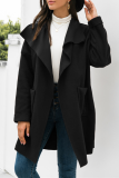Casual Solid Patchwork Pocket Turndown Collar Outerwear