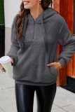 Fashion Simplicity Solid Patchwork Hooded Collar Tops