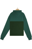 Street Color Block Contrast Turtleneck Tops