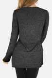 Casual Patchwork Buttons V Neck Tops
