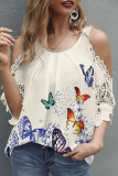 Fashion Casual Print Patchwork O Neck Tops
