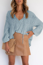 Fashion Casual Solid Patchwork V Neck Tops