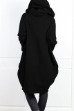 Casual Solid Pocket Zipper Hooded Collar Outerwear