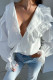 Casual Sweet Solid Patchwork Stringy Selvedge Turndown Collar Tops