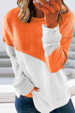 Casual Solid Patchwork O Neck Tops