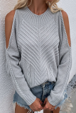 Casual Solid Hollowed Out Patchwork O Neck Tops