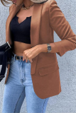 Fashion Casual Print Patchwork Turndown Collar Outerwear