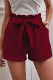Casual Solid Patchwork Straight Mid Waist Straight Solid Color Bottoms
