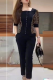 Fashion Leopard Patchwork Square Collar Short Sleeve Two Pieces