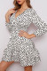 Fashion Street Print Patchwork V Neck Princess Dresses
