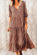 Fashion Sweet Print Patchwork V Neck A Line Dresses