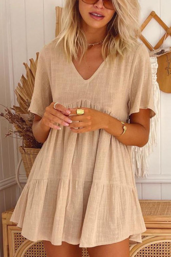 2021 Fashion Simple Pure Color Mini Dress