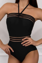  Vacation Solid Patchwork Swimwears