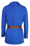 Street Solid Patchwork Turndown Collar Outerwear