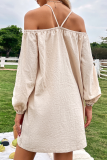 Fashion Solid Patchwork Halter Straight Dresses