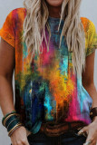 Fashion Casual Print Basic O Neck T-Shirts