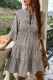 Elegant Print Frenulum Stringy Selvedge Mandarin Collar Dresses