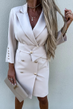 Fashion Solid Patchwork Turndown Collar Outerwear