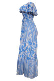 Fashion Elegant Print Printing Off the Shoulder Off The Shoulder Dresses