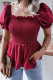 Fashion Casual Solid Patchwork Square Collar Tops