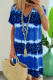 Street Leopard Tie Dye Patchwork V Neck Dresses