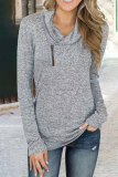 Casual Solid Patchwork U Neck Tops