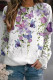 Casual Butterfly Print Basic O Neck Tops