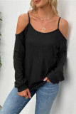 Fashion Casual Solid Patchwork Spaghetti Strap T-Shirts