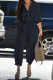 Casual Solid Patchwork V Neck Harlan Jumpsuits