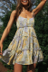 Fashion Elegant Floral Patchwork Stringy Selvedge Strapless A Line Dresses