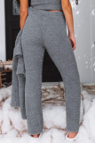 Casual Solid Patchwork U Neck Sleeveless Two Pieces