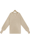 Elegant Solid Solid Color Turndown Collar Tops